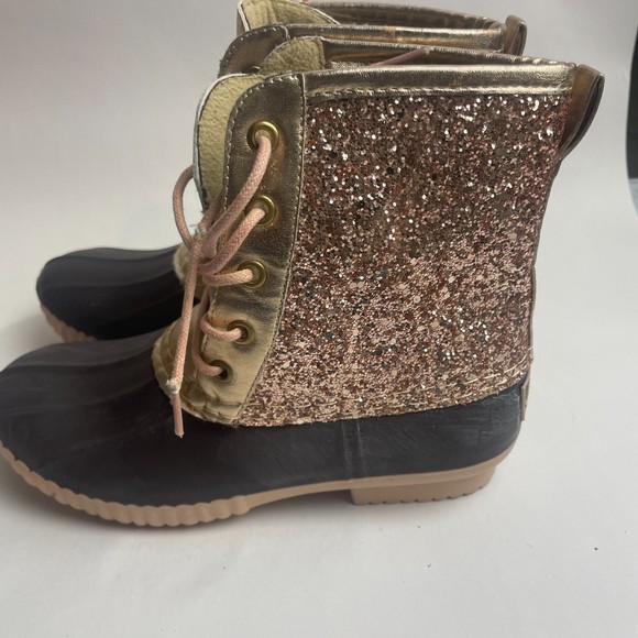 Avanti kids rose pink/brown Glitter Duck Boots size 2 - Picture 11 of 13